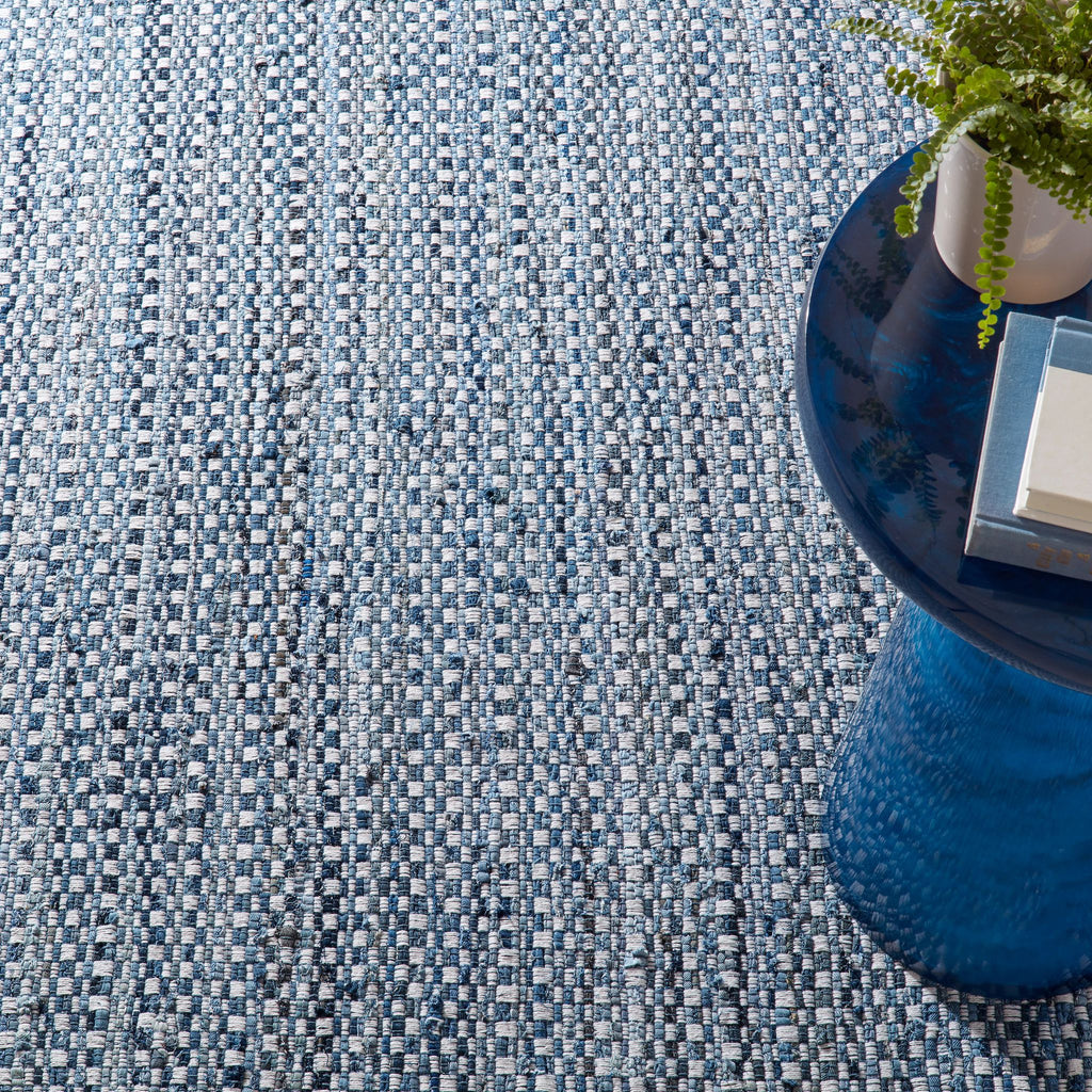 Denim Stone Blue Handwoven Cotton Rug - Light House Co.