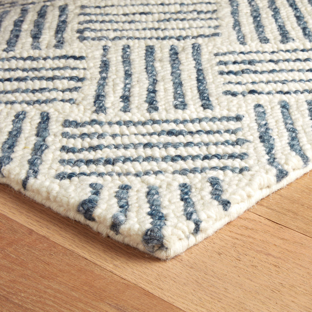 Layers Indigo Hand Hooked Wool Rug - Light House Co.