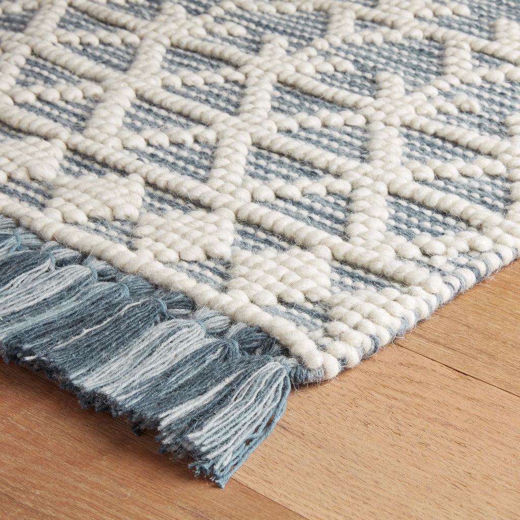 Pembrook Blue Handwoven Wool Rug - Light House Co.