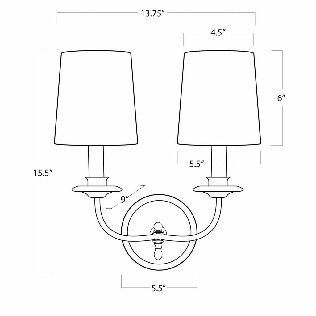 Fisher Double Sconce - Light House Co.