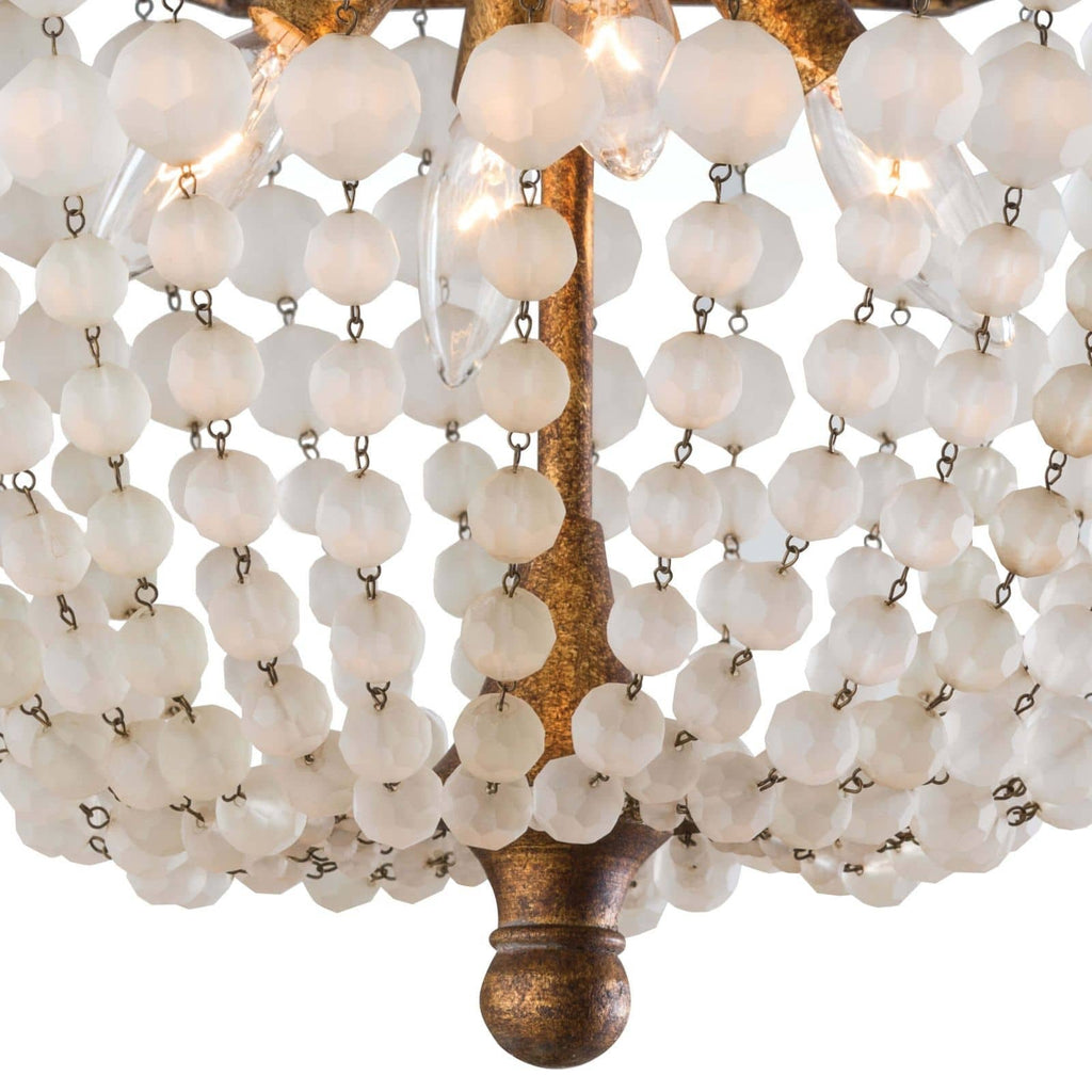 Frosted Crystal Bead Semi Flush Mount - Light House Co.