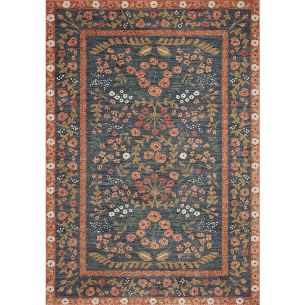 Fiore Florence Navy  /  Rust | Rifle Paper Co. Rugs x Loloi - Light House Co.