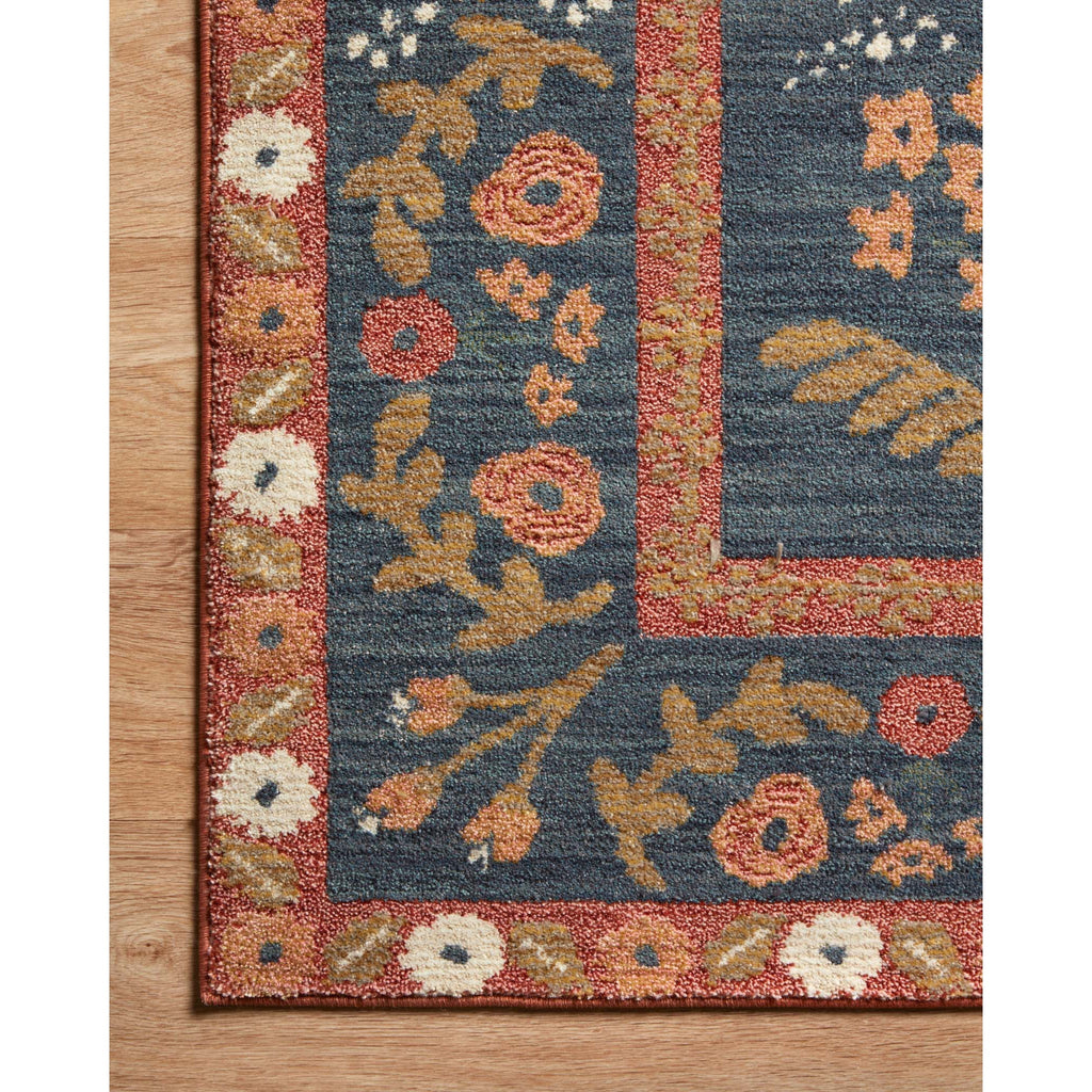 Fiore Florence Navy  /  Rust | Rifle Paper Co. Rugs x Loloi - Light House Co.