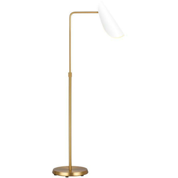 White/Brass Tresa Task Floor Lamp