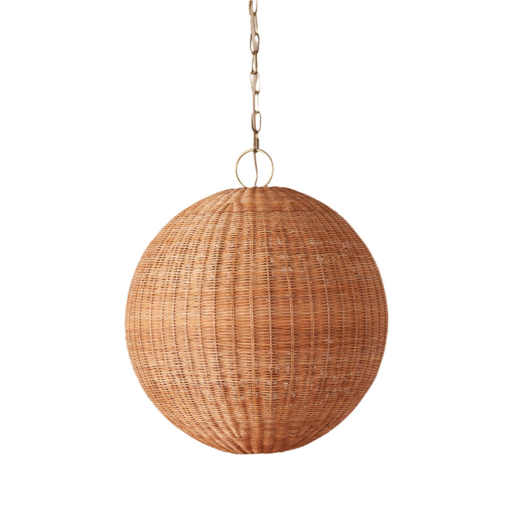 Miramar Rattan Round Pendant - Light House Co.