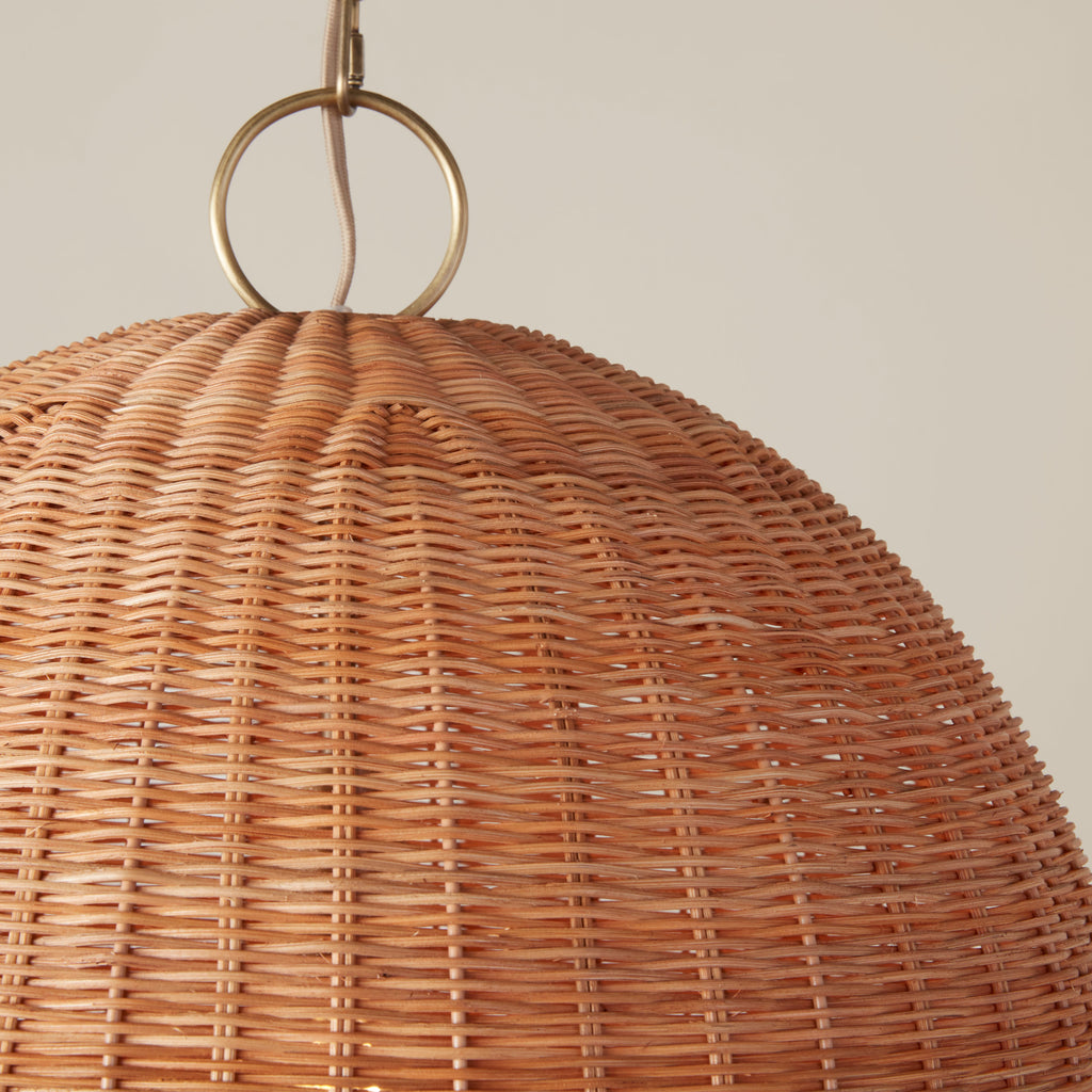 Miramar Rattan Round Pendant - Light House Co.
