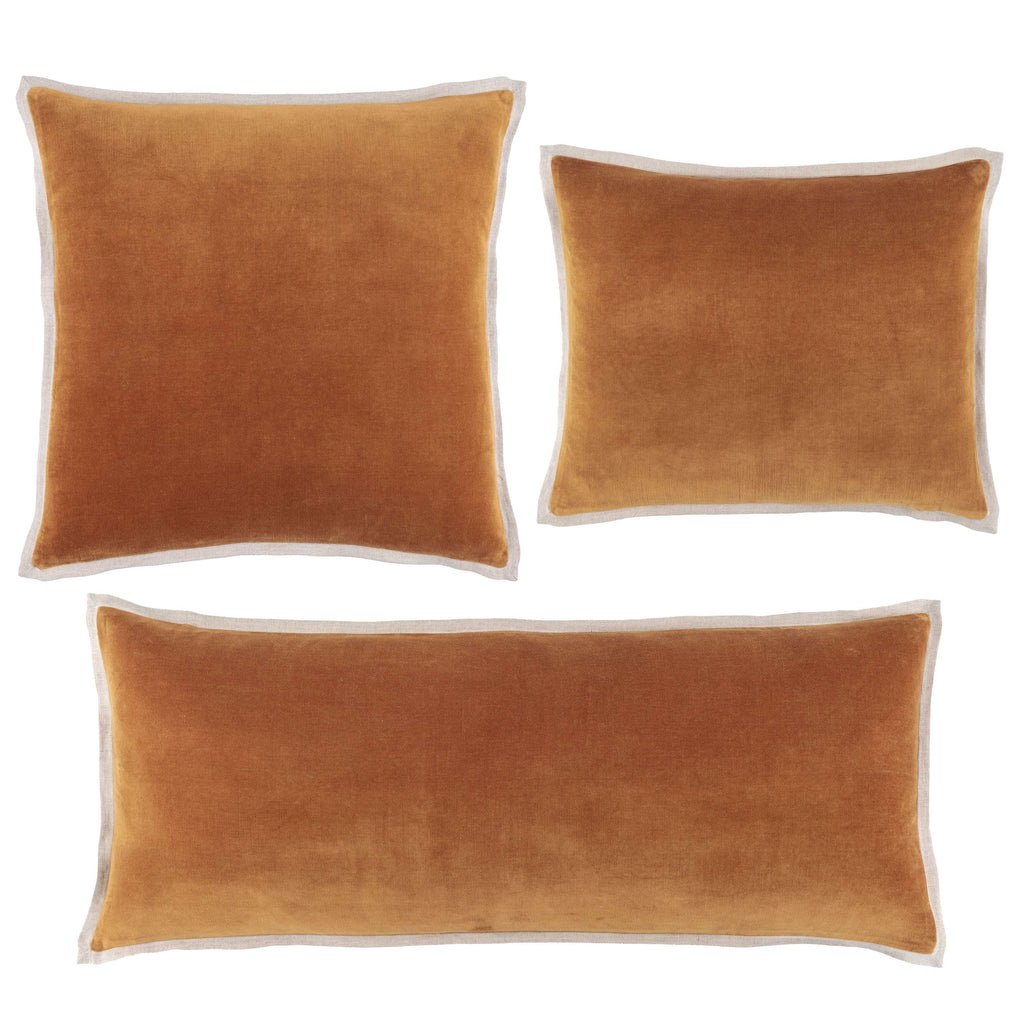 Gehry Velvet/Linen Caramel Decorative Pillow - Light House Co.