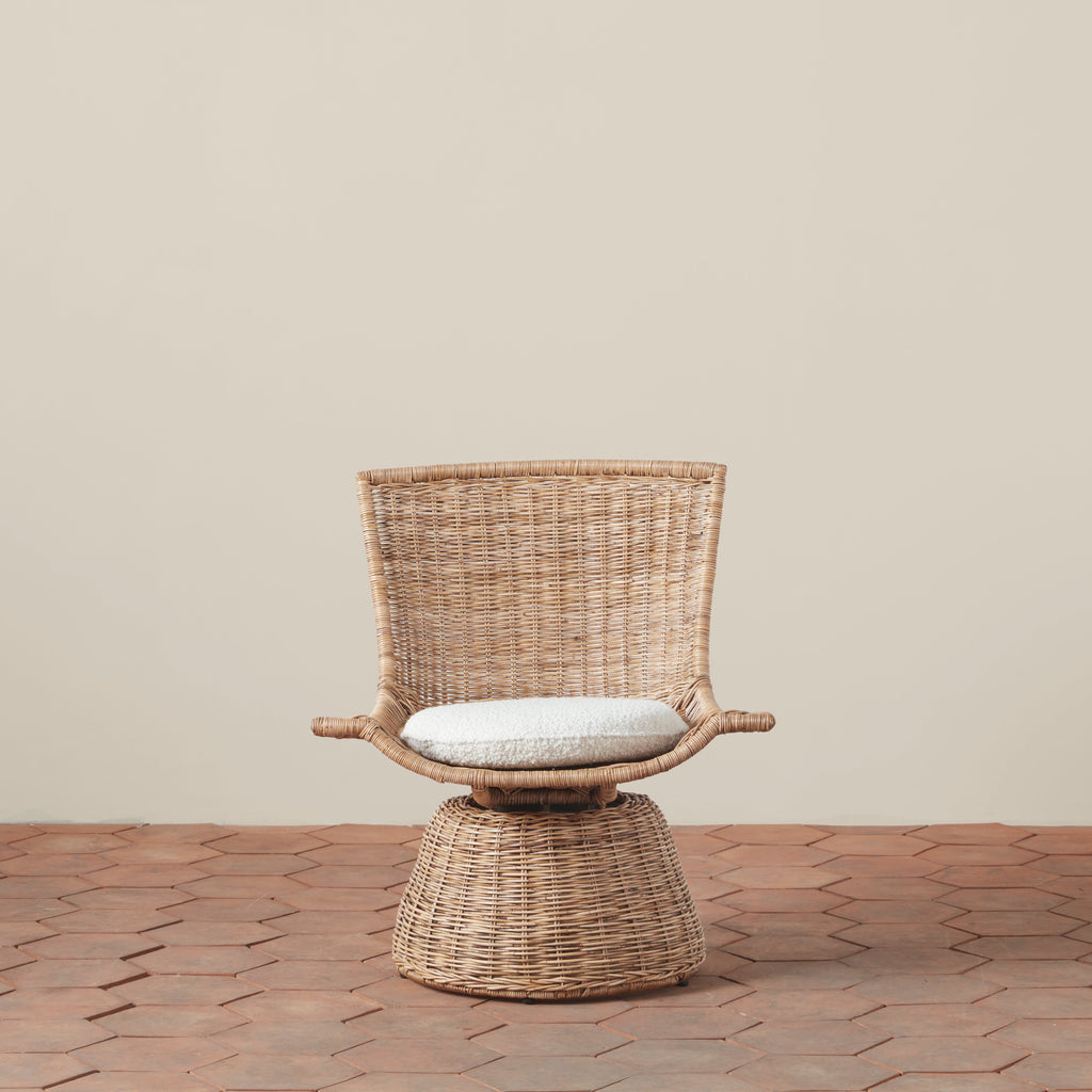 Healdsburg Small Wicker Swivel Chair - Light House Co.