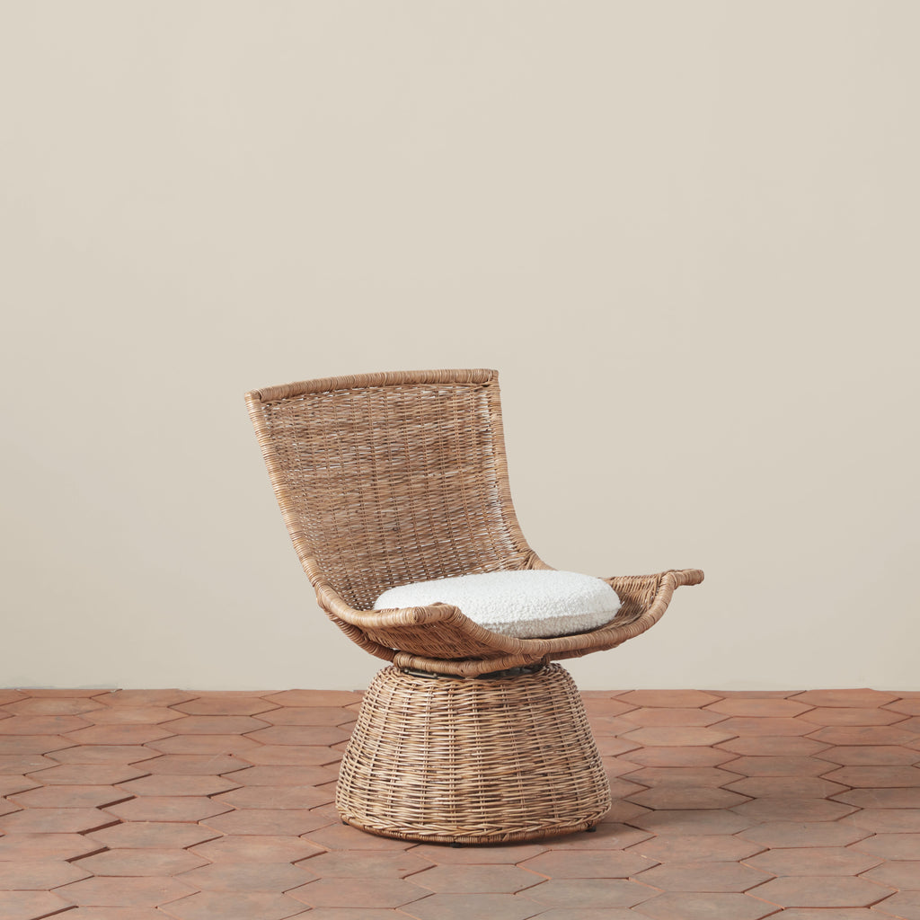Healdsburg Small Wicker Swivel Chair - Light House Co.