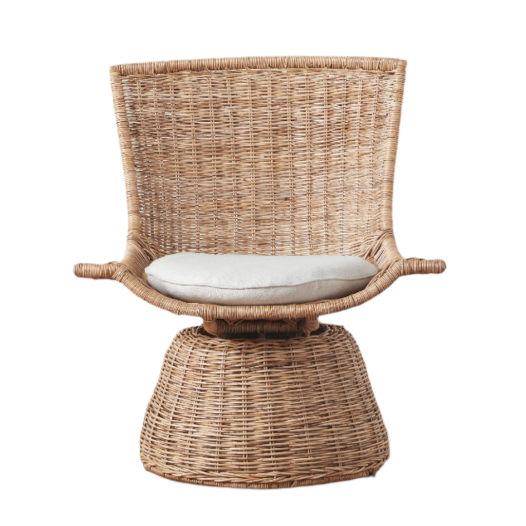 Healdsburg Small Wicker Swivel Chair - Light House Co.