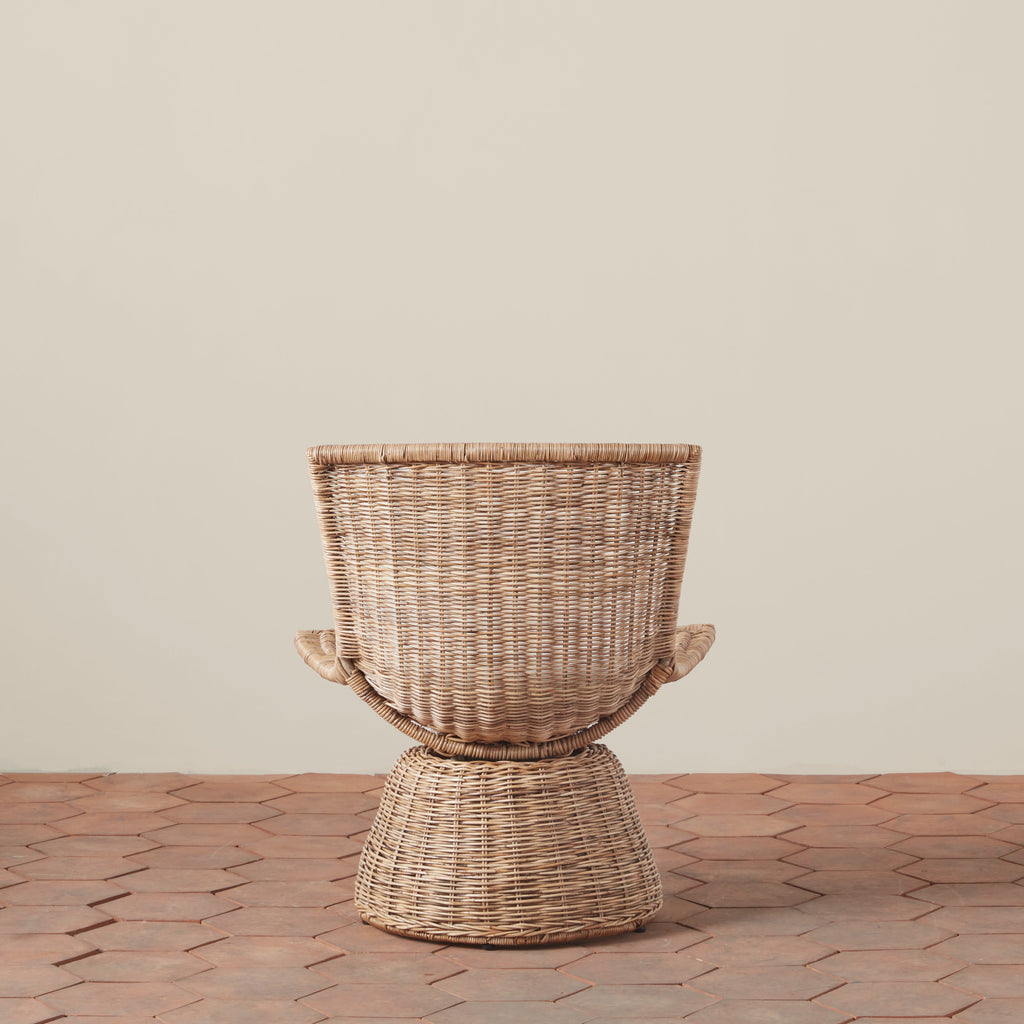 Healdsburg Small Wicker Swivel Chair - Light House Co.