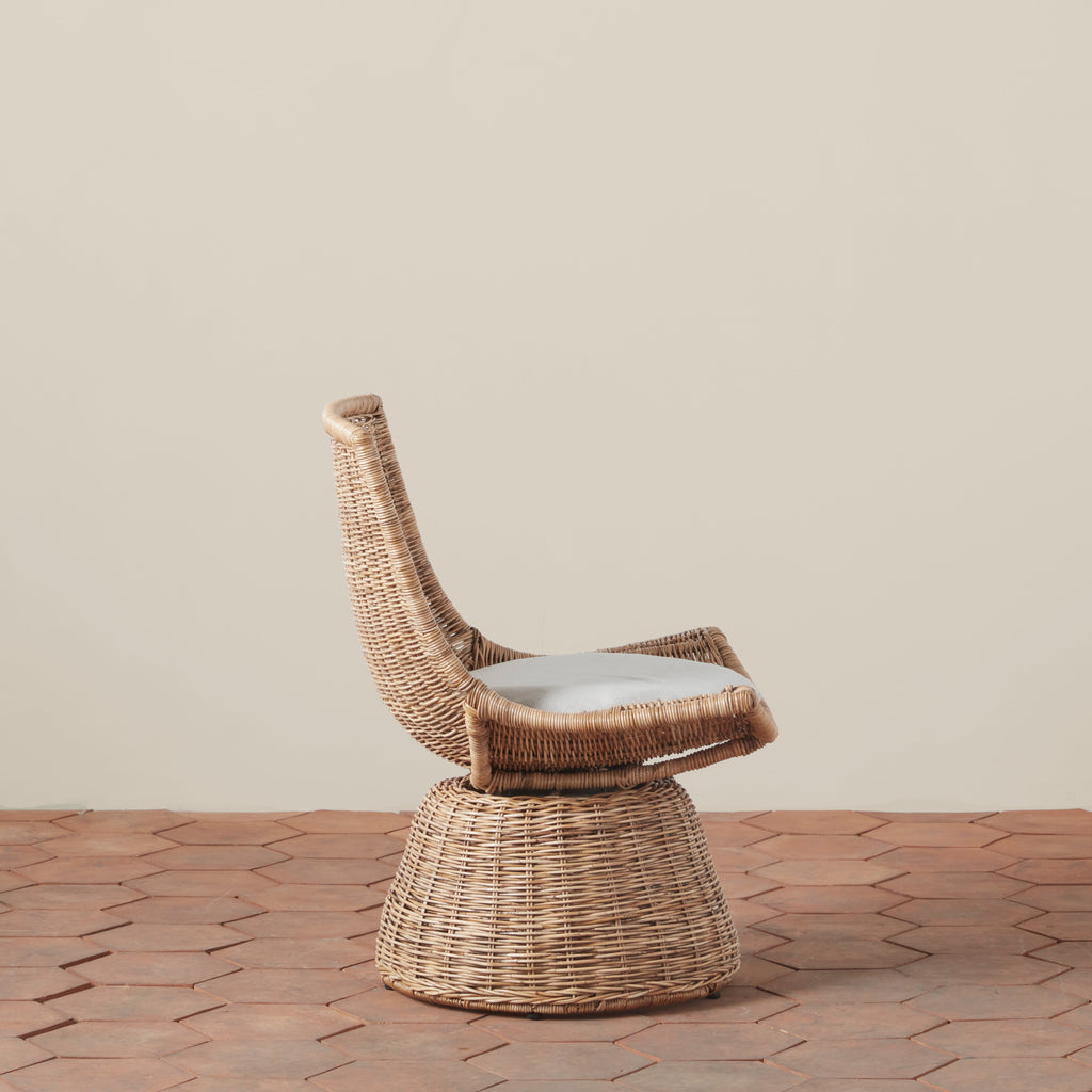 Healdsburg Small Wicker Swivel Chair - Light House Co.