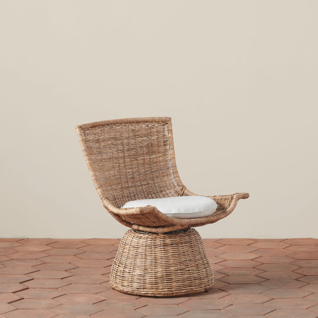 Healdsburg Small Wicker Swivel Chair - Light House Co.
