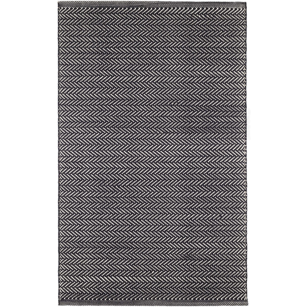 Herringbone Black/Ivory Indoor/Outdoor Rug - Light House Co.