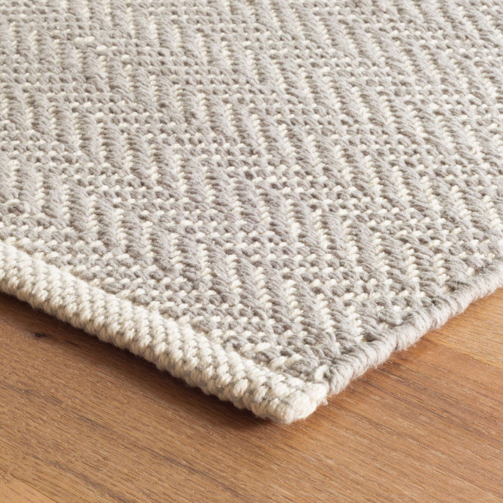 Herringbone Dove Grey Woven Cotton Rug - Light House Co.