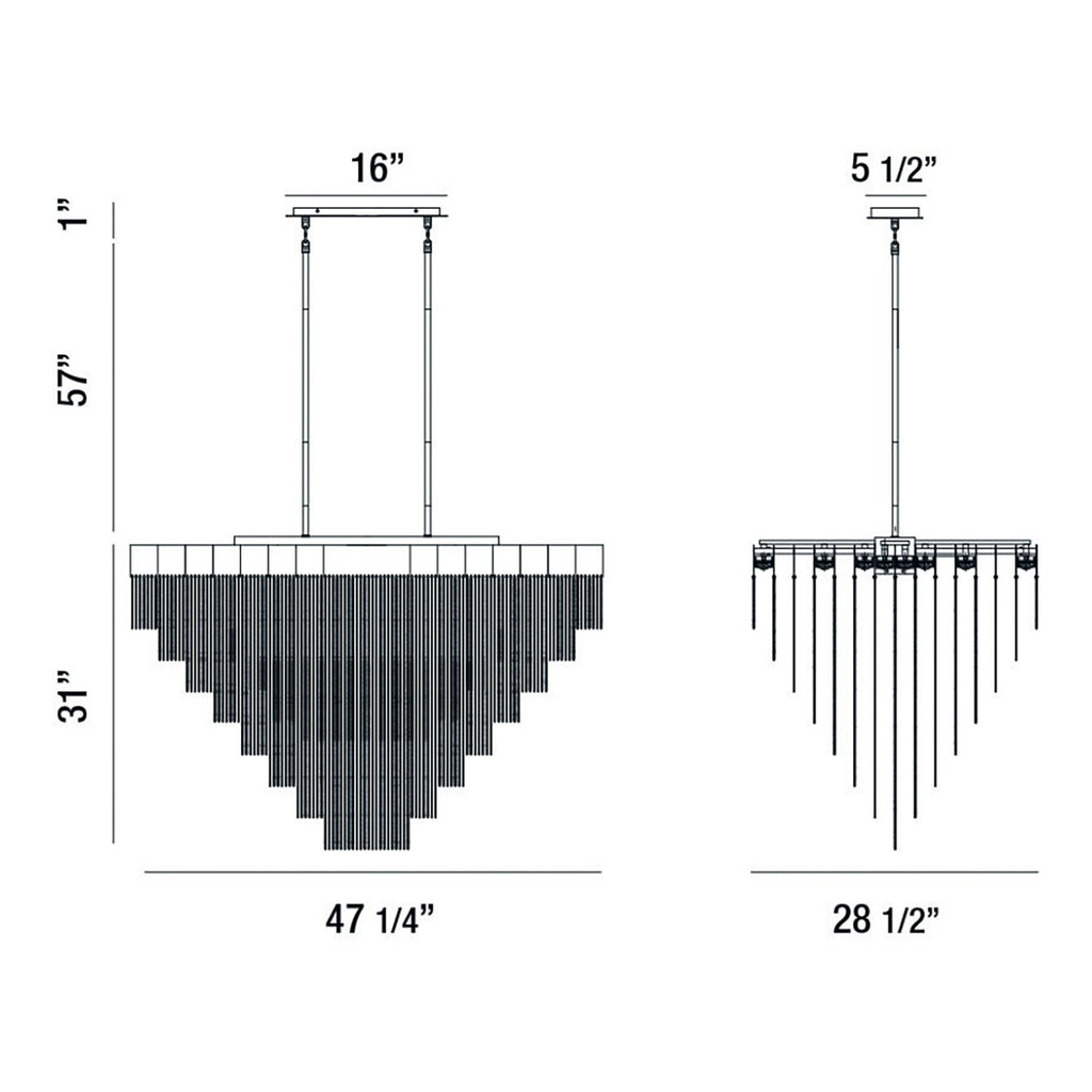22-LIGHT 47IN INTEGRATED LED CHANDELIER - Light House Co.