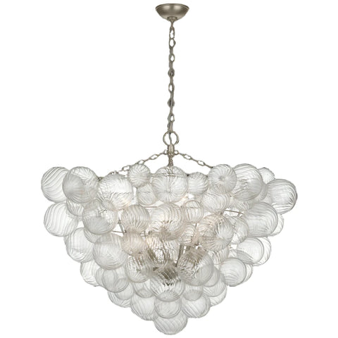 46 / Burnished Silver Leaf and Clear Swirled Glass