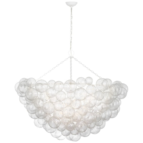 56 / Plaster White and Clear Swirled Glass