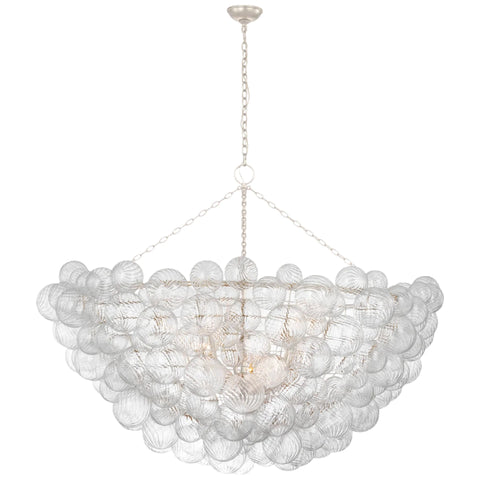 56 / Burnished Silver Leaf and Clear Swirled Glass