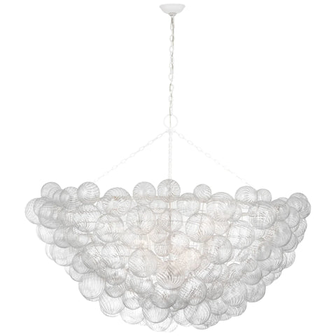 66 / Plaster White and Clear Swirled Glass