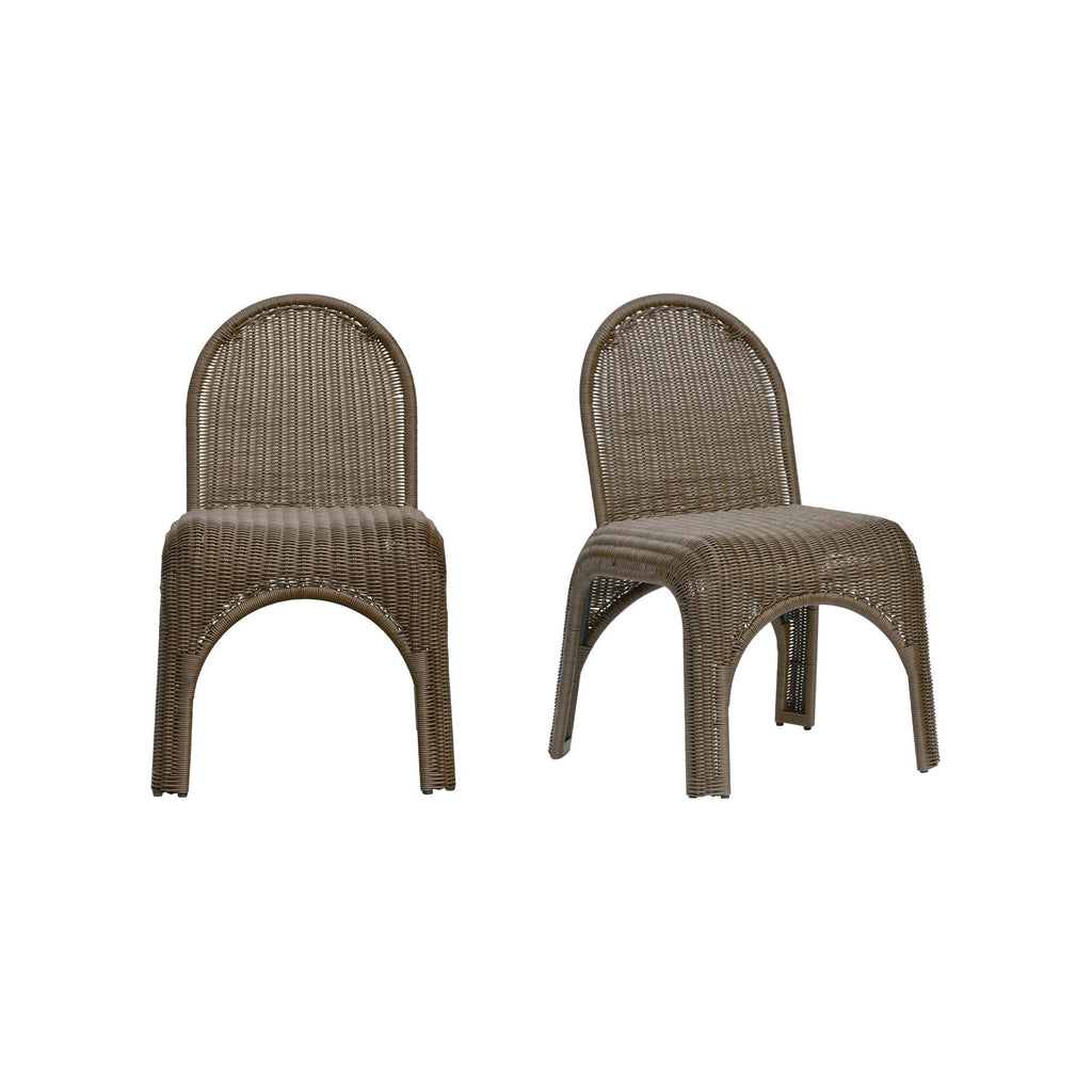 Kendall Outdoor Dining Chair Brown-Set of Two | Outdoor Dining Chairs | Moe's - Light House Co.