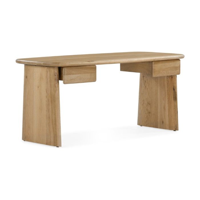 Laurel Solid White Oak Desk 66" - Natural - Light House Co.