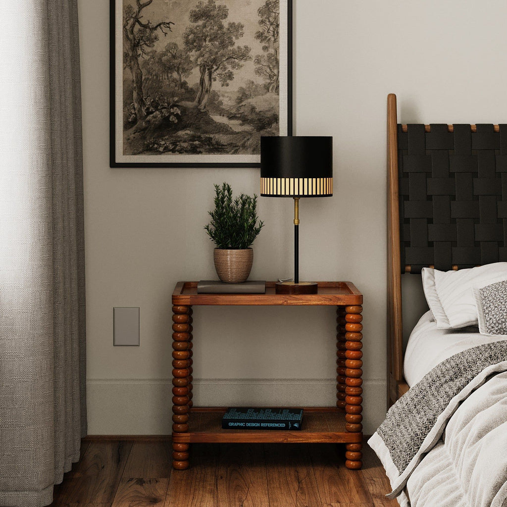 Twist Cane Solid Wood Side Table - Light House Co.