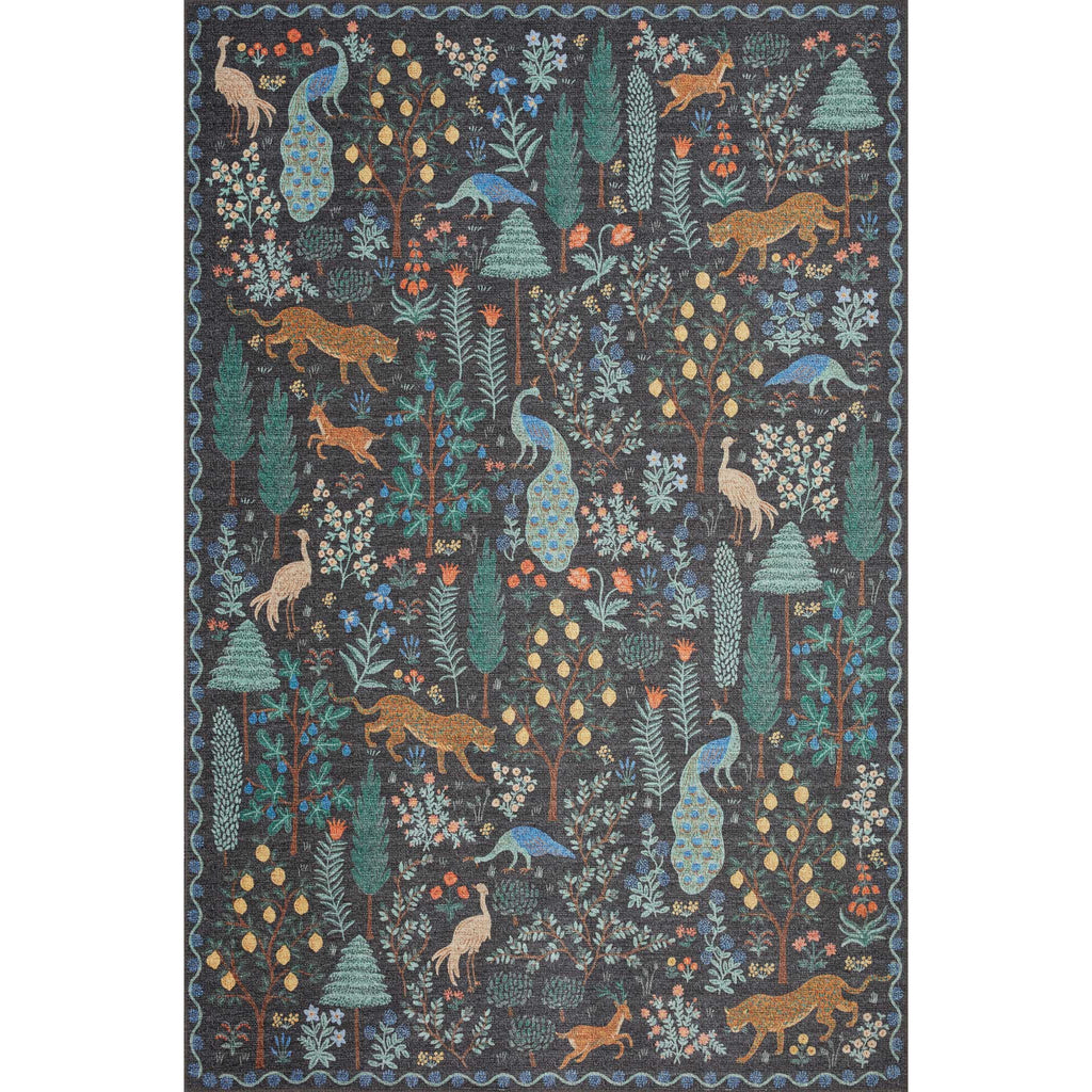 Menagerie Menagerie Forest / Black | Rifle Paper Co. Rugs x Loloi - Light House Co.