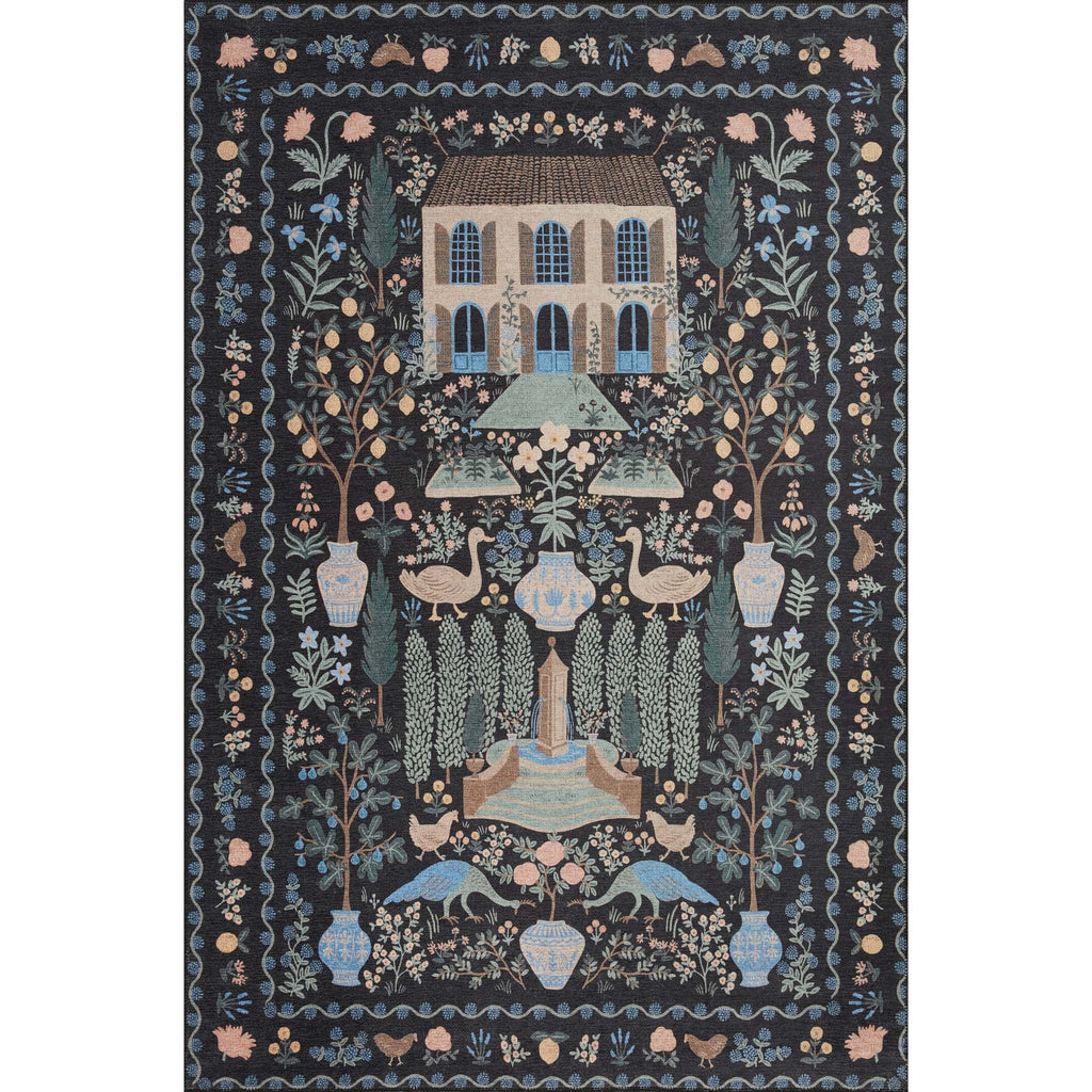 Menagerie Camont / Black | Rifle Paper Co. Rugs x Loloi - Light House Co.