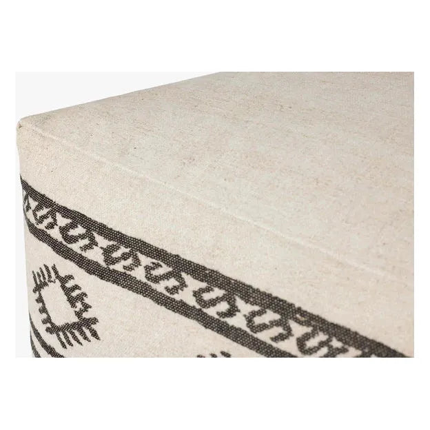 Anahita Ivory / Brown Pouf - Light House Co.