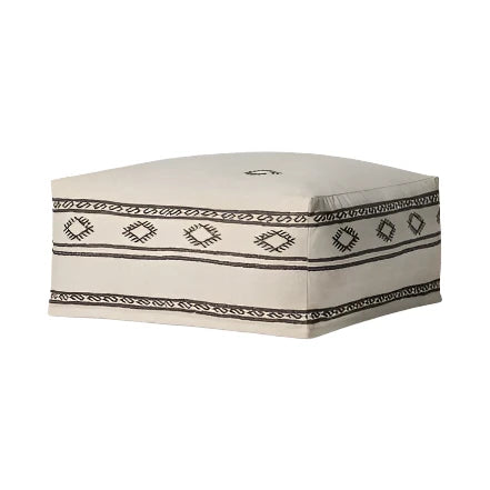 Anahita Ivory / Brown Pouf - Light House Co.