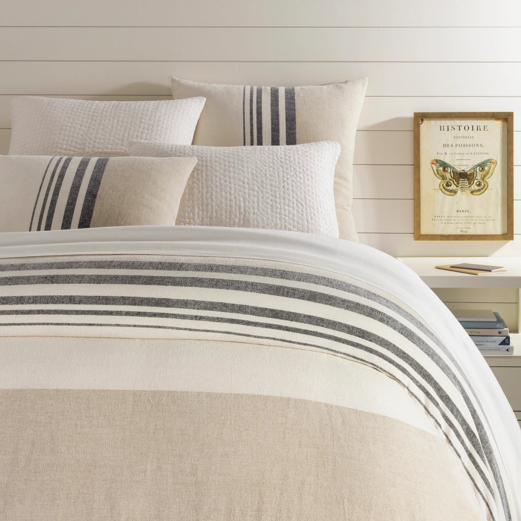 Linen Chenille Stripe Duvet Cover - Light House Co.