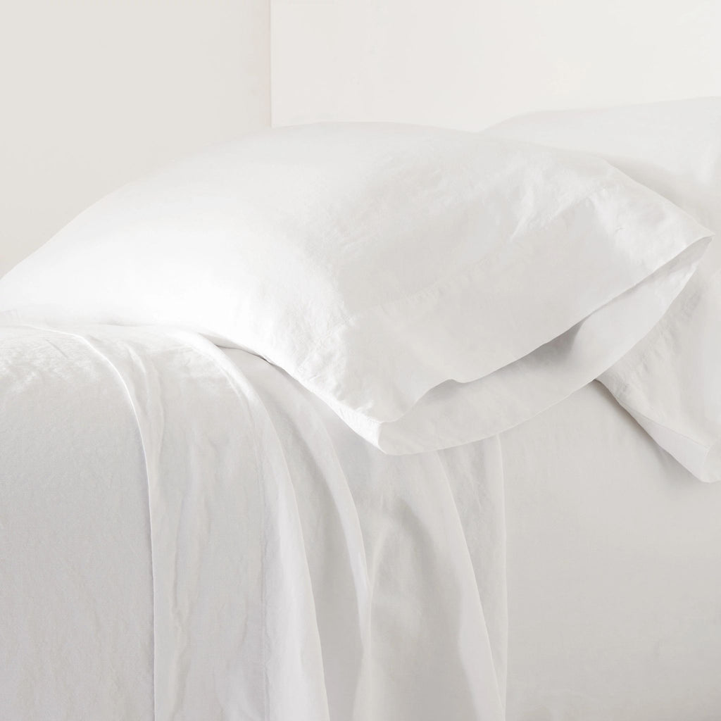 Luna Linen White Pillowcases - Light House Co.