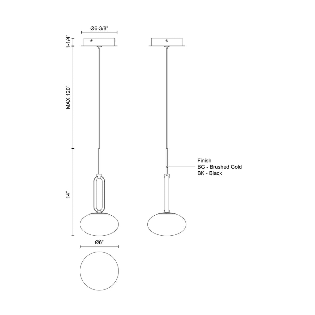 Tavira 6-in Pendant - Light House Co.