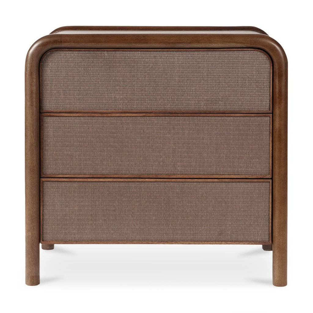 Rye Warm Brown 3 Drawer Nightstand - Light House Co.