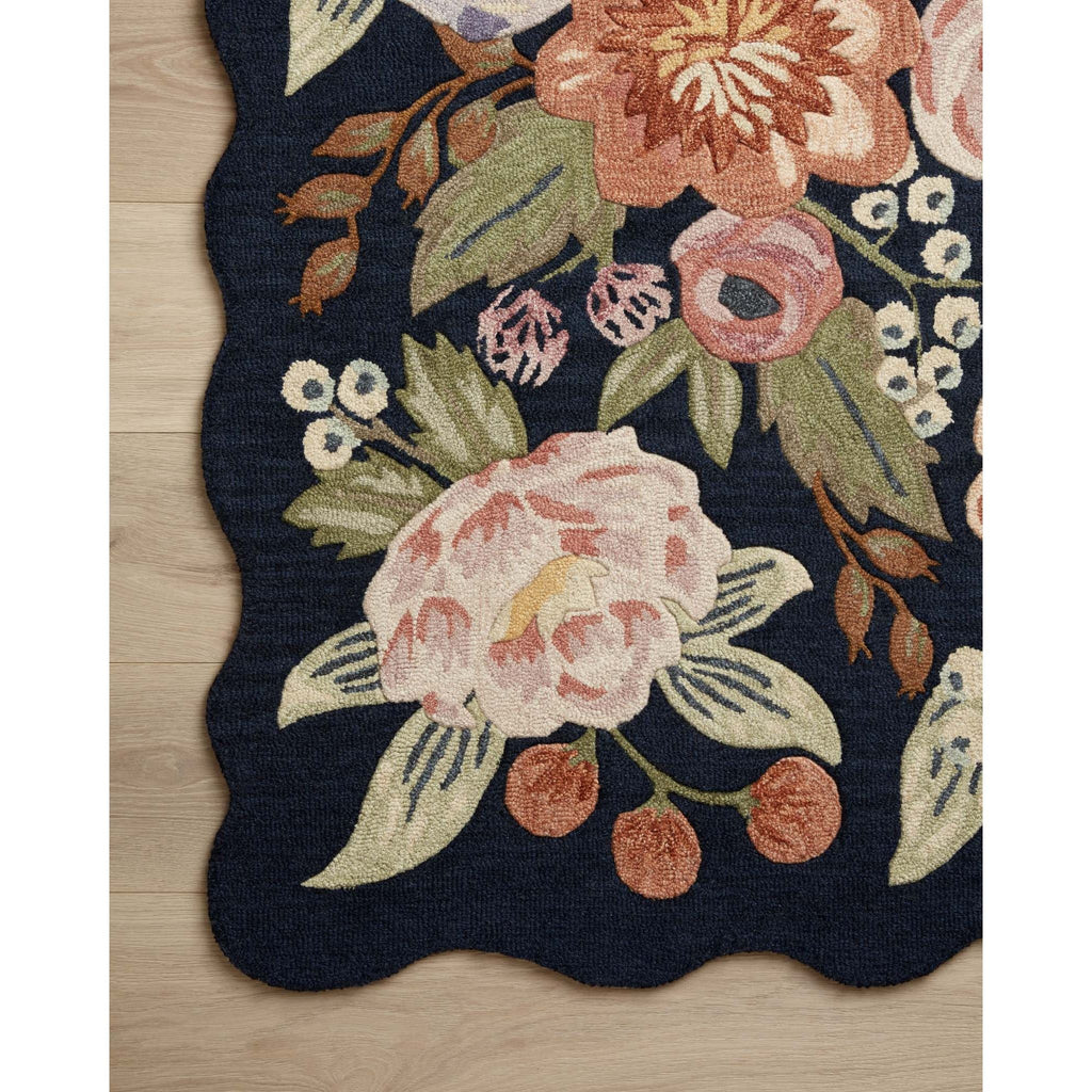 Silhouette Vintage Blossom Navy | Rifle Paper Co. Rugs x Loloi - Light House Co.