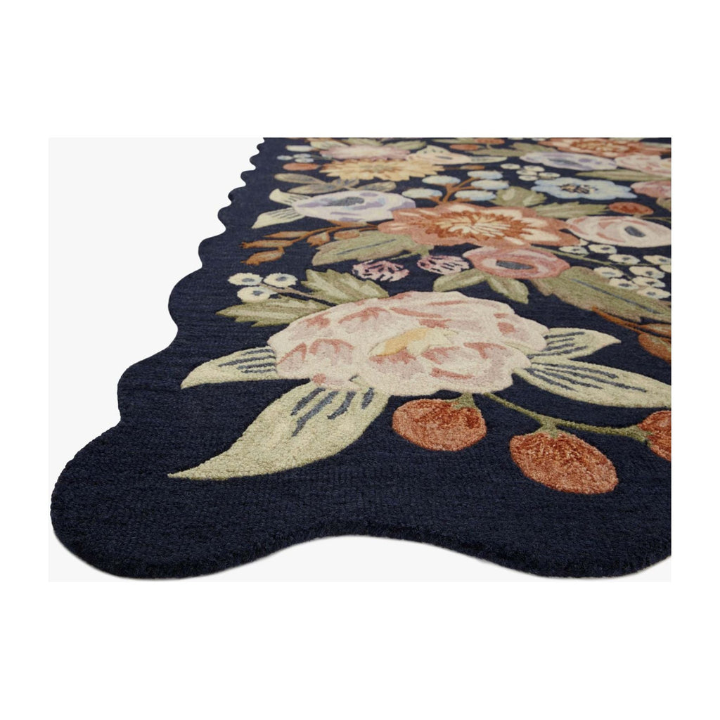 Silhouette Vintage Blossom Navy | Rifle Paper Co. Rugs x Loloi - Light House Co.