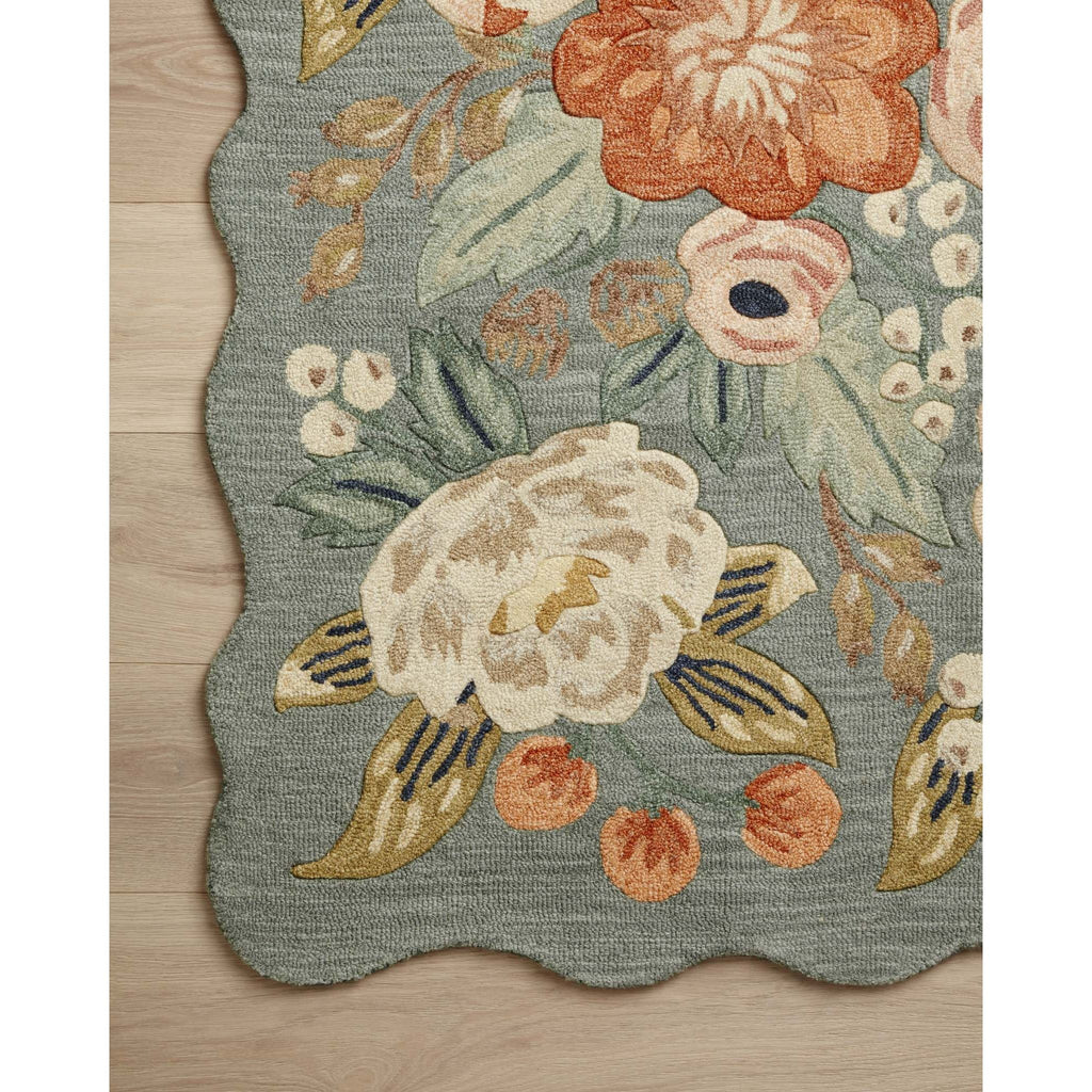 Silhouette Vintage Blossom Sage | Rifle Paper Co. Rugs x Loloi - Light House Co.
