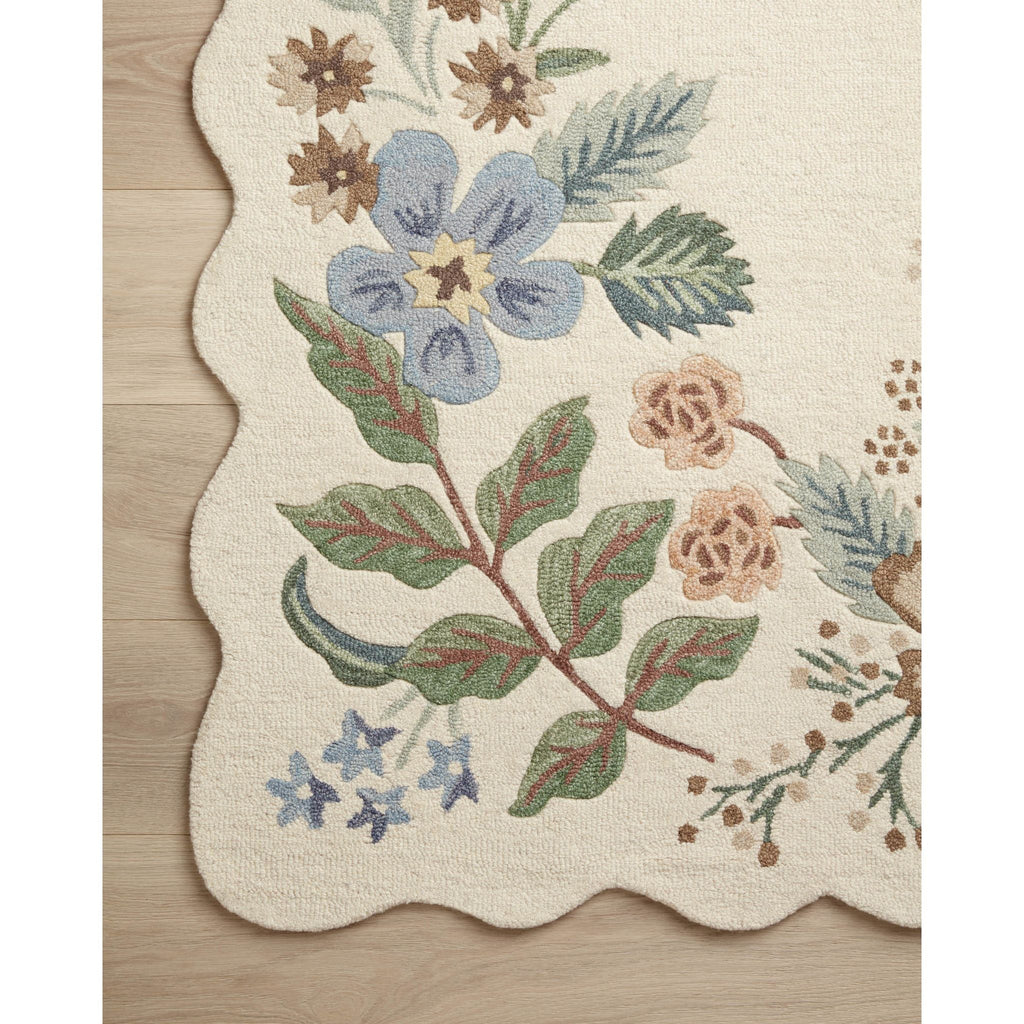 Silhouette Strawberry Fields Cream | Rifle Paper Co. Rugs x Loloi - Light House Co.