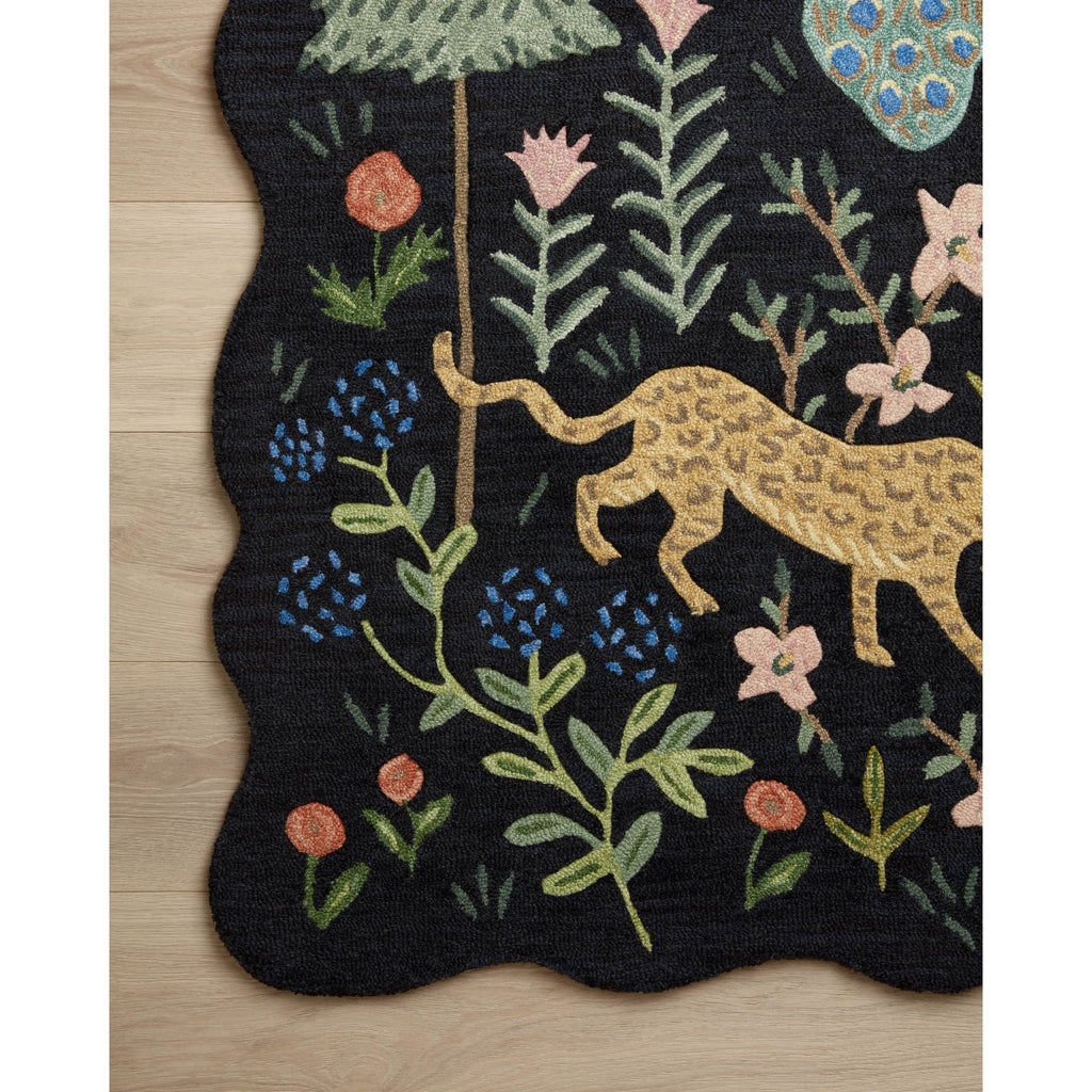 Silhouette Midnight Menagerie Black | Rifle Paper Co. Rugs x Loloi - Light House Co.