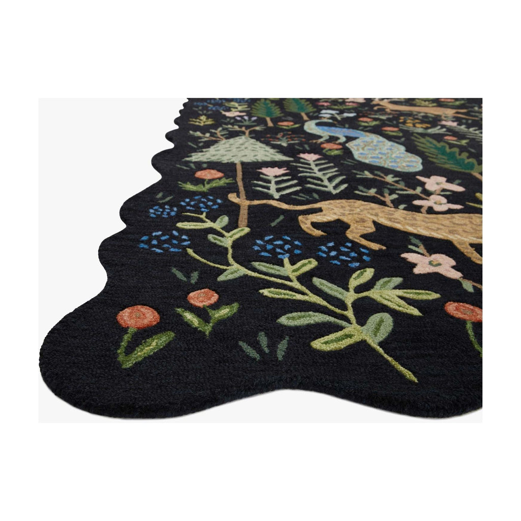 Silhouette Midnight Menagerie Black | Rifle Paper Co. Rugs x Loloi - Light House Co.