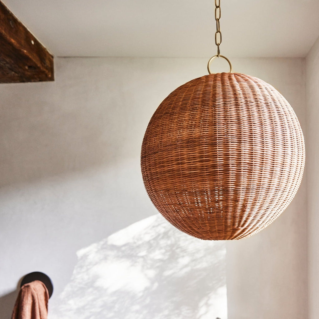 Miramar Rattan Round Pendant - Light House Co.