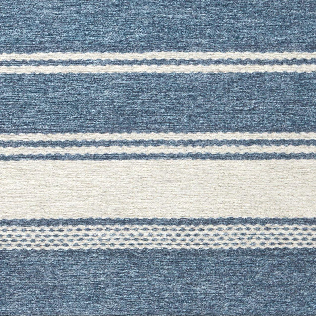 Bowman Stripe Blue Machine Washable Rug - Light House Co.