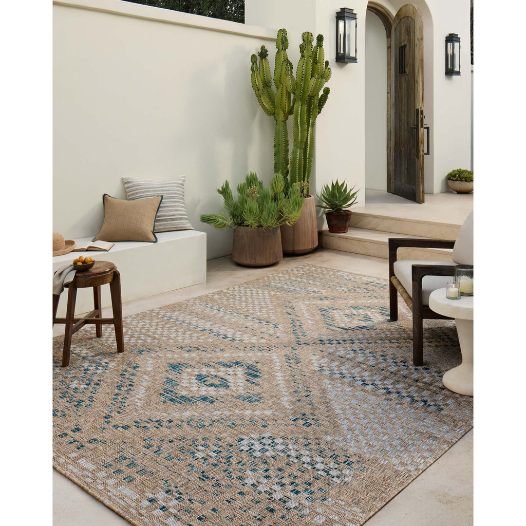 Topanga Natural / Aqua Rug | Amber Lewis x Loloi - Light House Co.