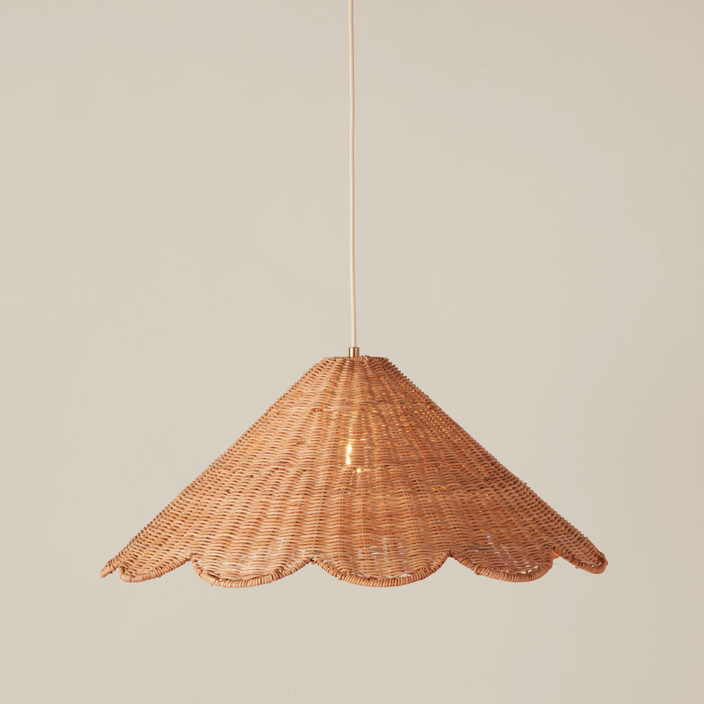 Maude Rattan Scallop Pendant - Light House Co.