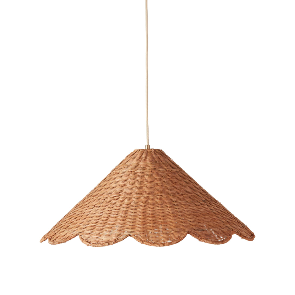 Maude Rattan Scallop Pendant - Light House Co.