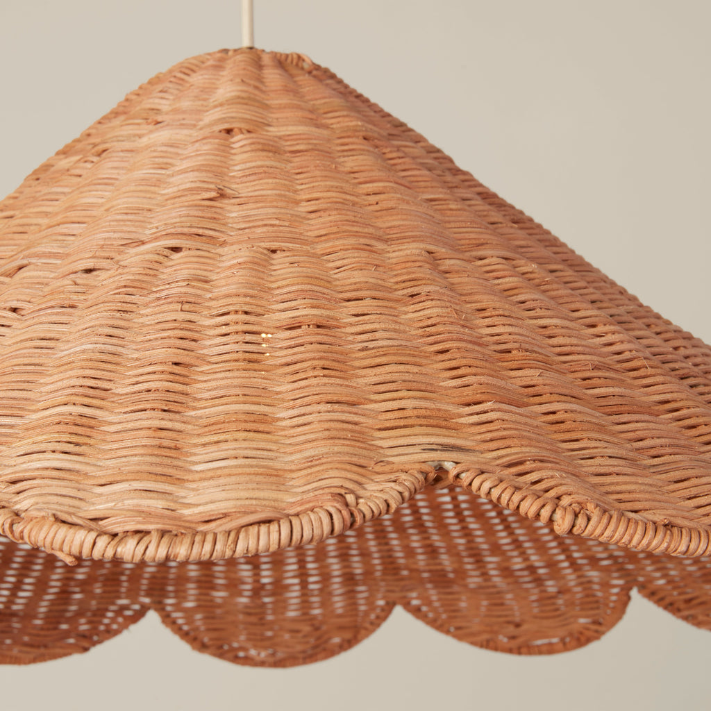 Maude Rattan Scallop Pendant - Light House Co.