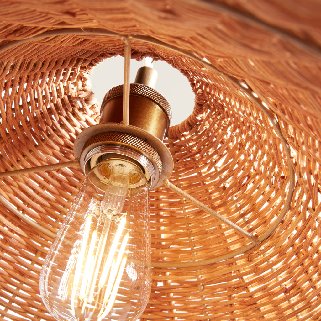 Maude Rattan Scallop Pendant - Light House Co.