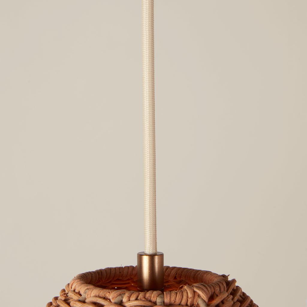 Maude Rattan Scallop Pendant - Light House Co.