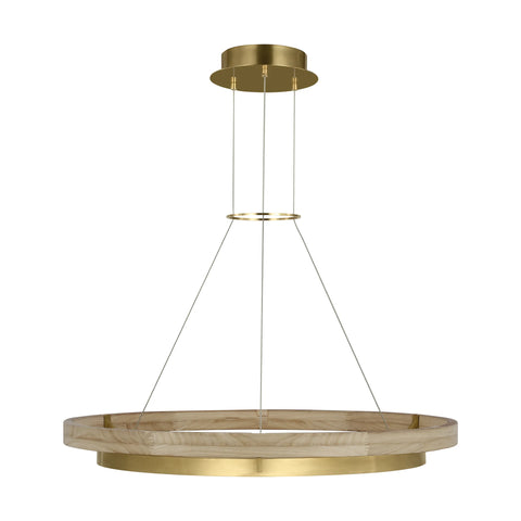 Natural Brass/ Weathered Oak / Integrated LED 90 CRI 3500K 120V